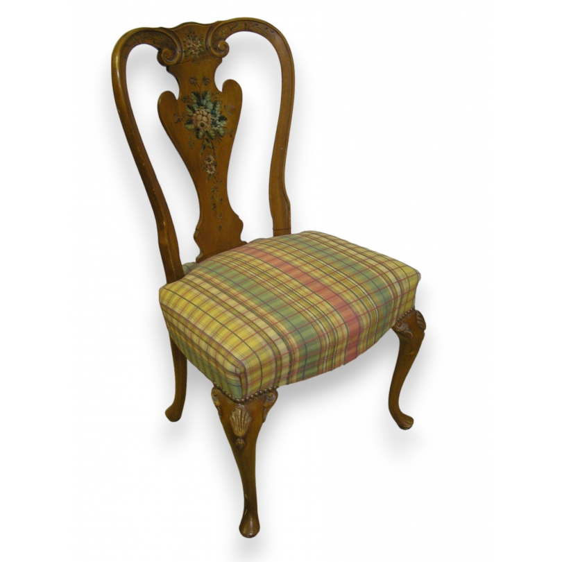Chaise "Queen Anne", décor peint