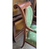 Fauteuil Directoire soie verte à médaillon