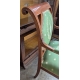 Fauteuil Directoire soie verte à médaillon