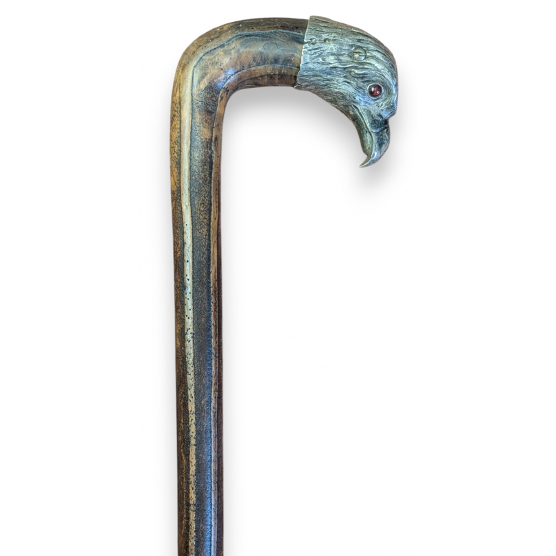 Canne poignée Tête d'aigle en argent