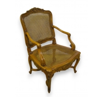 Fauteuil Régence en bois sculpté, siège
