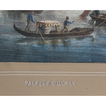 Gravure aquarellée Palazzo Ducale