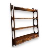 Mahogany shelving unit with 4 shelves and 3 drawers