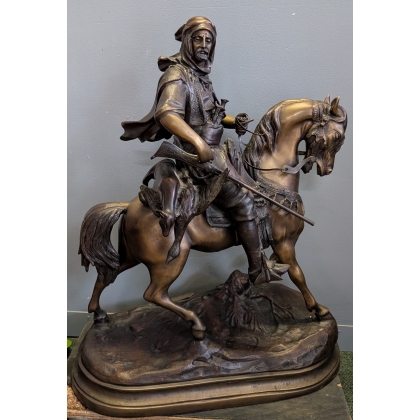 Bronze \"Cavalier arabe\" d\'après BARGE Fils