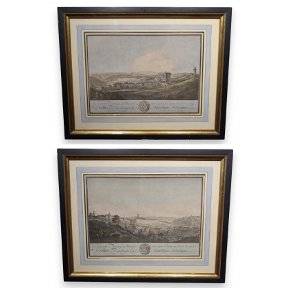 A pair of copies of engravings by CURTY
