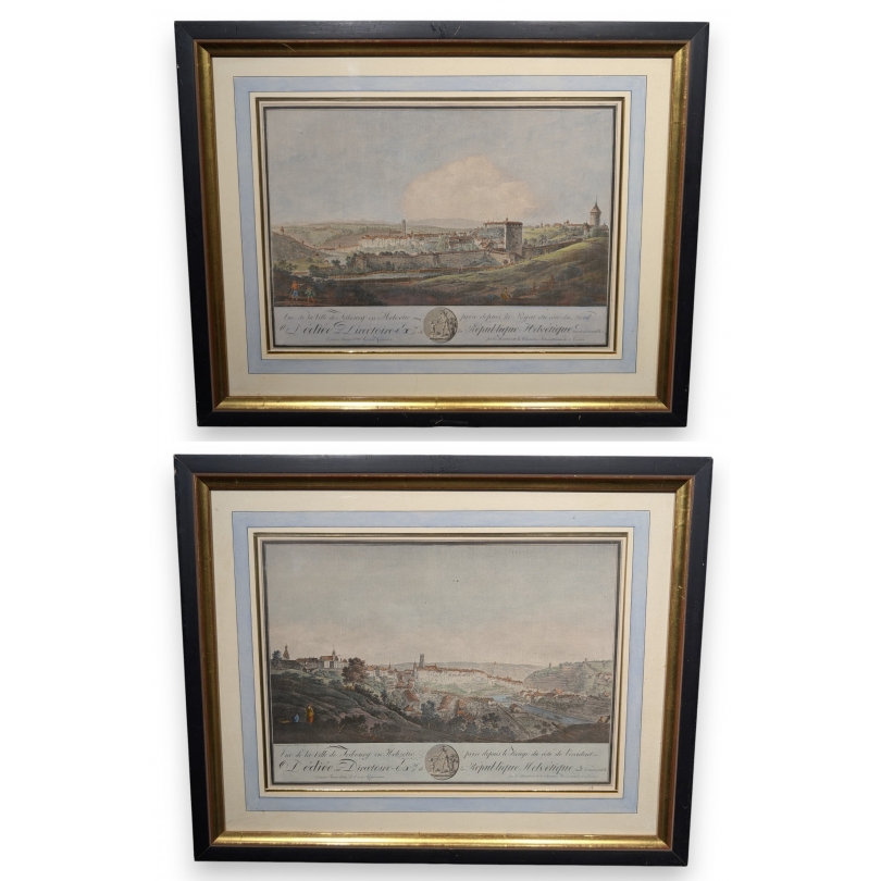 Paire de copies de gravures de CURTY
