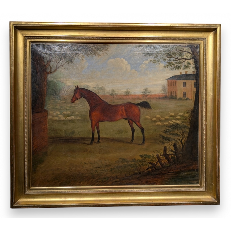 Tableau \"Cheval\" signé G. COLE
