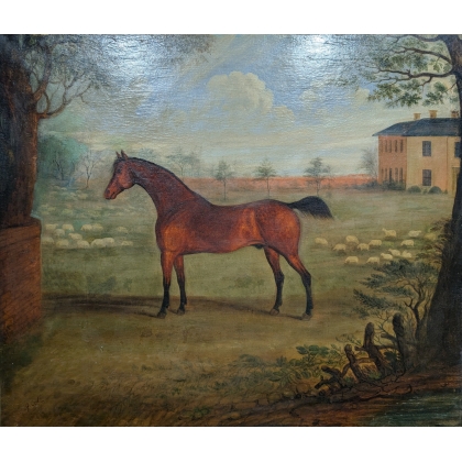 Tableau \"Cheval\" signé G. COLE