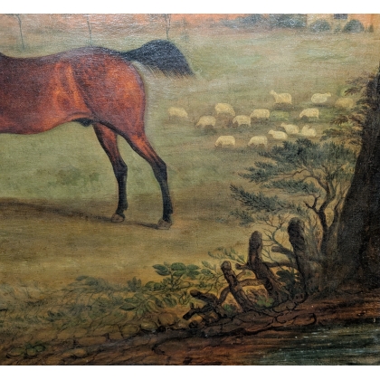 Tableau \"Cheval\" signé G. COLE