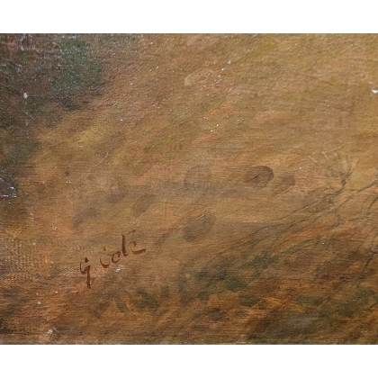 Tableau \"Cheval\" signé G. COLE