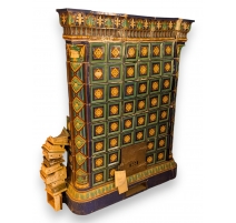 Polychrome earthenware stove
