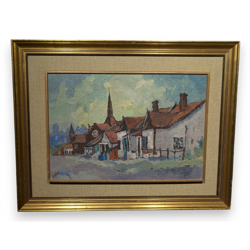 Tableau "Village" signé HOEFSLOOT