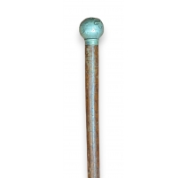 Canne pommeau boule en métal argenté