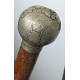 Canne pommeau boule en métal argenté