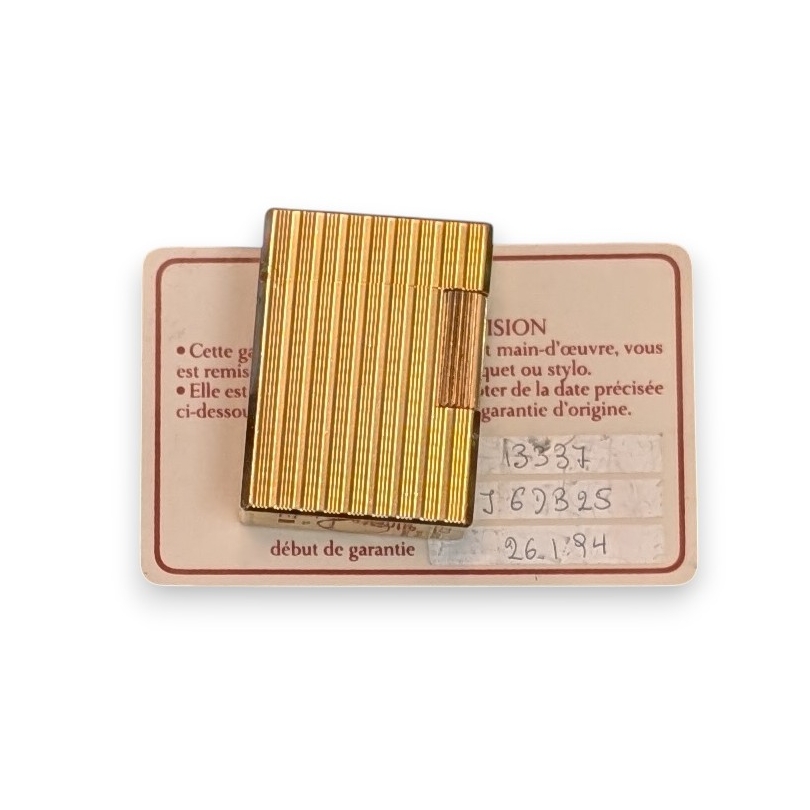 Briquet plaqué or à décor ligné DUPONT