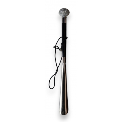 Chausse-pied long \"Boule de strass\" argenté