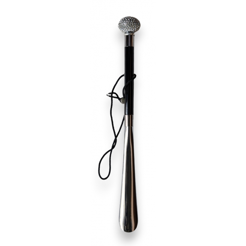 Chausse-pied long \"Boule de strass\" argenté