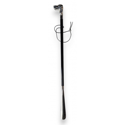 Long "Fido the Dog" shoehorn, silver-coloured