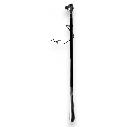 Long "Labrador Dog" shoehorn, silver-coloured