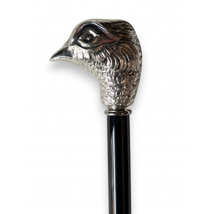 Walking stick with a silver pheasant-head knob