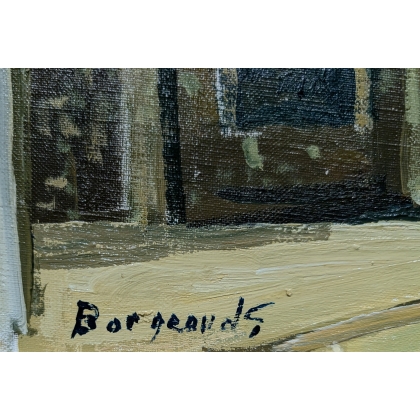 Tableau \"Eglise Bretone\" signé BORGEAUD