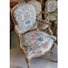 Suite de 6 fauteuils Louis XV dorés