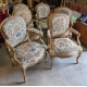 Suite de 6 fauteuils Louis XV dorés