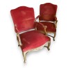 Paire de fauteuils style Régence dorés