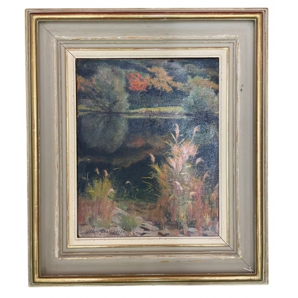 Tableau \"Etang de Sierre\" signé FRANZONI