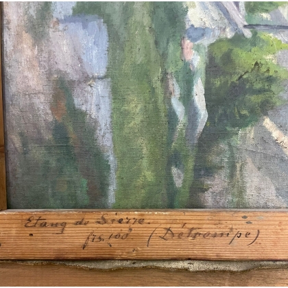 Tableau \"Etang de Sierre\" signé FRANZONI