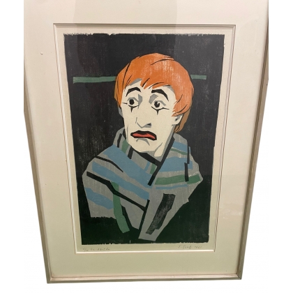 Engraving entitled ‘Pierrot’, signed E. GRAF, 1961