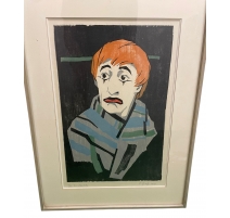 Gravure "Pierrot" signée E. GRAF 1961