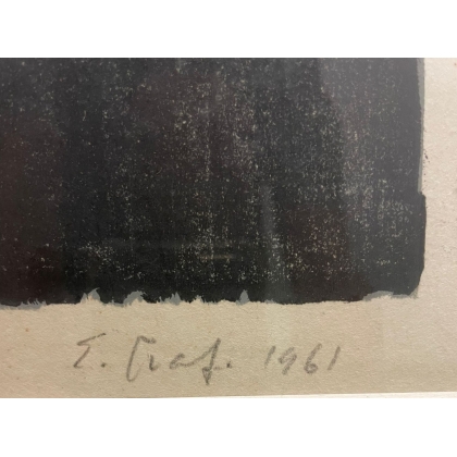 Gravure "Pierrot" signée E. GRAF 1961