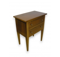 Bedside cabinet in walnut with 2 drawers