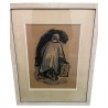 Engraving entitled ‘Man with a Suitcase’, signed E. GRAF 53