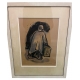Gravure "Homme à la valise" signée E. GRAF 53