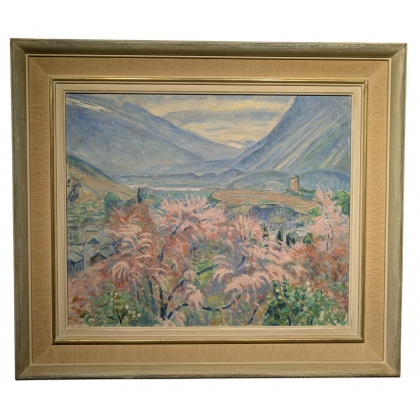 Tableau \"Sierre\" signé Maurice MATHEY