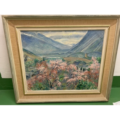 Tableau \"Sierre\" signé Maurice MATHEY
