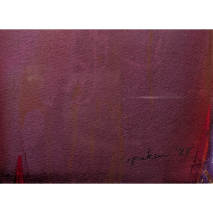Aquarelle "Coulures" signée COPAKEN 88