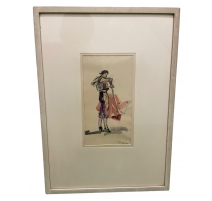 Aquarelle "Tauréador" signée E. GRAF 60