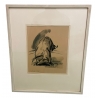 Aquarelle "Taureau" signée E. GRAF 1960