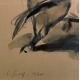 Aquarelle "Taureau" signée E. GRAF 1960
