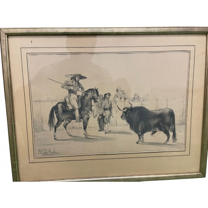 Lithograph entitled "Corrida", signed by VAN HALEN