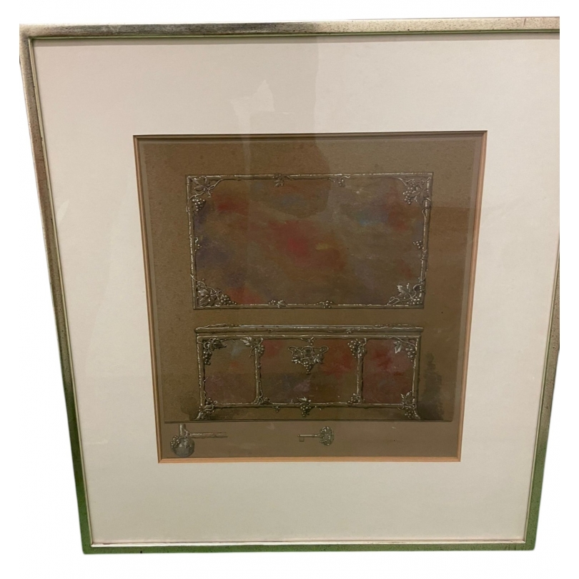 Aquarelle "Projet de coffre à bijoux"