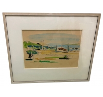 Aquarelle "Paysage méditerranéen"