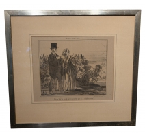 Gravure "Emotions champètres" par DAUMIER