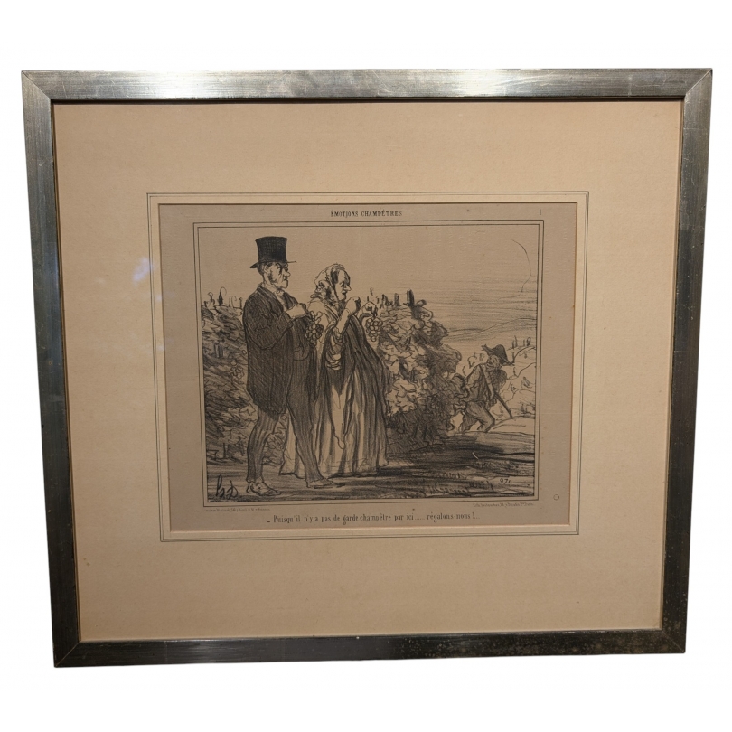 Gravure "Emotions champètres" par DAUMIER