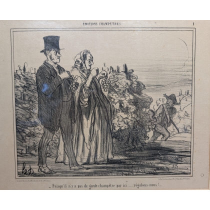 Gravure "Emotions champètres" par DAUMIER