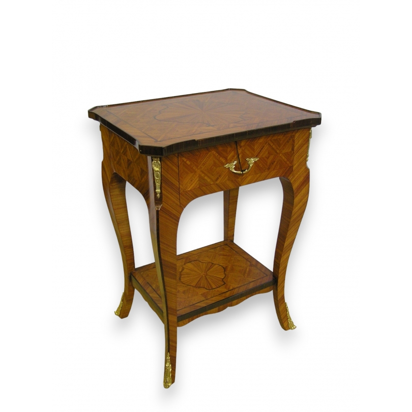 Rosewood bedside table with inlay work by Moinat SA – Antiques and home décor