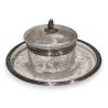 Confiturier en cristal, montures argent